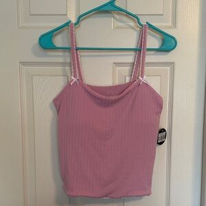 Klassy Network Ribbed Lace Trim Cami